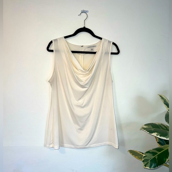 Banana Republic cream cowl neck tank blouse, Size L - Picture 1 of 6